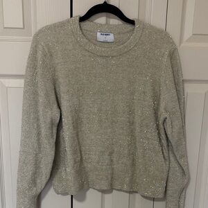 Old Navy Women's Glitter Knit Sweater - Cream